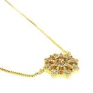Colar Folheado A Ouro 18k Com Pingente Redondo E Zircônia