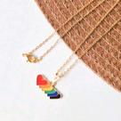 Colar Folheado A Ouro Coração Arco-íris Lgbt