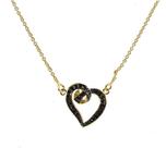 Colar folheado a ouro coração zircônias 45cm Colar folheado a ouro coração zircônias 45cm