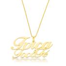 Colar Força, Foco e Fé Cortado a Laser Banhado a Ouro 18k