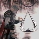 Colar Gamer Assassin's Creed Pingente Símbolo Geek Metal Cromado Cordão Ajustável Masculino