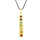 Colar Gargantilha 7 Chakras 33mm Cordão Fino - Dourado