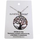 Colar Gargantilha Árvore da Vida 7 Chakras 3cm - Prateado