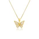 Colar Gargantilha Borboleta Zircônias Folheado a Ouro 18k