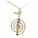 Colar Gargantilha Cho-Ku-Rei com 7 Chakras 4cm - Dourado