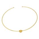 Colar Gargantilha Choker de Fio e Gota Ondulada Moda Folheado a Ouro 18K Softjoias