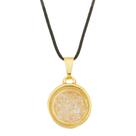 Colar Gargantilha com Mini Cristais 1,3cm - Dourado