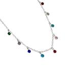 Colar Gargantilha com Pedrinhas Coloridas Penduradas em Prata 925