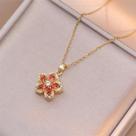 Colar Gargantilha com Pingente de Flor de Zircônia Banhado a Ouro