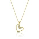 Colar Gargantilha Coração Banhado Ouro 18k Dourado Feminino Colar Gargantilha Coração Banhado Ouro 18k Dourado Feminino