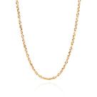 Colar gargantilha corrente banhado ouro 3x 24k 18k e 22k feminino rommanel elos ovais torcido entrelaçado 50cm 532550