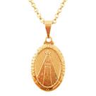 Colar Gargantilha Corrente e Pingente Nossa Senhora Banhado a Ouro 18k