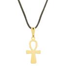 Colar Gargantilha Cruz Ansata 17mm (Cordão Fino) - Dourado Colar Gargantilha Cruz Ansata 17mm (Cordão Fino) - Dourado