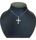 Colar Gargantilha Cruz Crucifixo Noiva Zirconia Prata -
