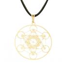 Colar Gargantilha Cubo de Metatron 30mm - Dourado