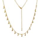 Colar Gargantilha Delicado com Pingentes de Lua Crescente Folheado em Ouro 18K Softjoias