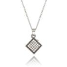 Colar Gargantilha Feminino em aço inox prata prateado ponto de luz quadrado pedrinha zircônia