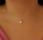 Colar Gargantilha Fio Nylon com Pingente Ponto de Luz Zircônia Cristal Folheado Ouro 18k Dourado Moda Feminina