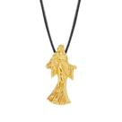 Colar Gargantilha Iemanjá 22mm Cordão Fino - Dourado