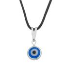 Colar Gargantilha Olho Grego 6mm (Cordão Fino) - Prateado