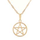 Colar Gargantilha Pentagrama com Aro 15mm - Dourado