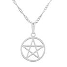Colar Gargantilha Pentagrama com Aro 15mm - Prateado