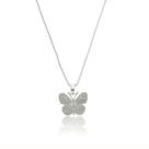 Colar Gargantilha Prata 990 Pingente de Borboleta Feminino