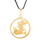 Colar Gargantilha São Jorge 20mm (Cordão Fino) - Dourado