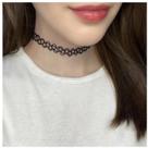 Colar Gargantilha Tattoo Feminina Preta Linha Nylon Elástica Ajustável Moda Alternativa Gótica