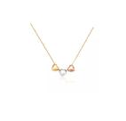 Colar Gargantilha Três Corações Ouro Branco Amarelo Vermelho ref 748544