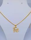 Colar Gargargantilha Feminino Veneziana com Pingente Manuscrito Frase Fé Folheado Ouro 18k Tendência Moda