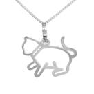 Colar Gato Brincando Coleção Estimação Prata 925