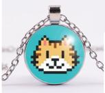 Colar Gato feito de Pixels Cute Unissex