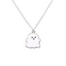 Colar genérico preto branco com pingente Ghost em aço inoxidável