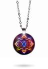 Colar Geometria Sagrada Colorida Estilo Mandala Unissex