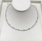 Colar geométrico zirconia 40cm+5 joia de prata luxo exclusivo moverich