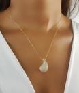 Colar Gota Bold Abaulada Micro Zircônia Cristal Banhado a Ouro