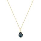 Colar Gota de Orvalho Azul Revestido em Ouro