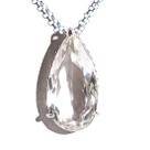 Colar Gota Facetado Cristal Base Multifaceta Zircônia Prata