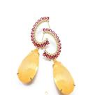 Colar gota natural com gotinhas de cristal Colar gota natural com gotinhas de cristal