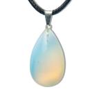 Colar Gota Opalina ou Pedra da Lua Montagem Pino Prateado