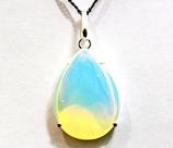 Colar Gota Pedra da Lua Opalina Prata 950 Garra