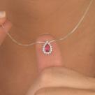 Colar Gota Pink - Prata 925 Colar Gota Pink - Prata 925