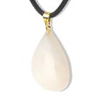 Colar Gota Quartzo Leitoso Pedra Natural Montagem Dourado
