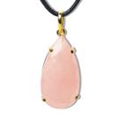 Colar Gota Quartzo Rosa 30mm Natural Facetada Garra Dourada