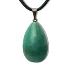 Colar Gota Quartzo Verde Pedra Natural Montagem Dourado Colar Gota Quartzo Verde Pedra Natural Montagem Dourado