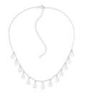 Colar gotas cristais banhado a ródio branco - zircônia - 37cm + 10cm extensor
