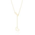 Colar Gravata Elo Cadeado Com Pingente Coração E Infinito Banhado Ouro 18k