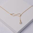 Colar Gravata Infinito Folheado a Ouro com Zircônia Gota Colar Gravata Infinito Folheado a Ouro com Zircônia Gota
