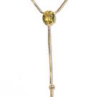 Colar Gravata Pedra Green Gold Natural Dourado